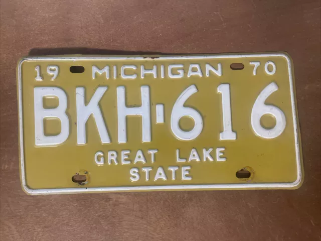 1970 Michigan License Plate # BKH-616