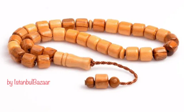 REAL Olive Tree Islamic Prayer 33 beads Tasbih Misbaha Rosary Tasbeeh 9mm