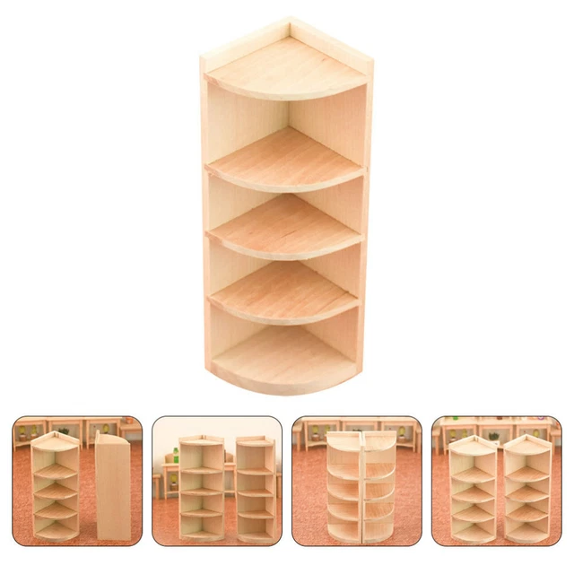 Mini Esquina Gabinete Madera Mini Marcas Estantería Miniatura