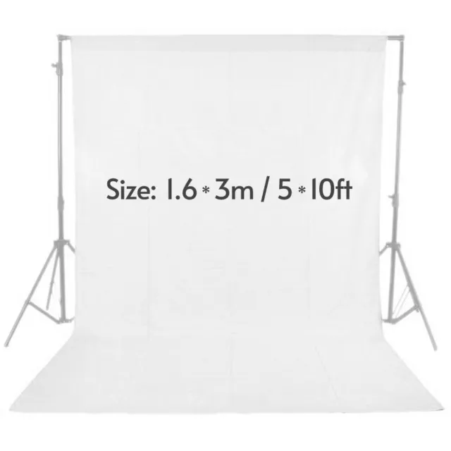 1.6x3M/5x10FT Photography  Non-woven Backdrop Background Screen White T7B9 2