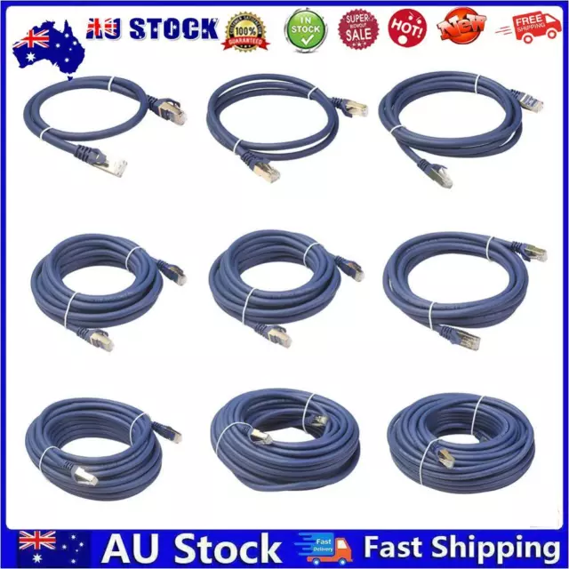 AU Cat8 Ethernet Cable 26AWG OFC SFTP Shield Patch LAN Network Internet Cable Co