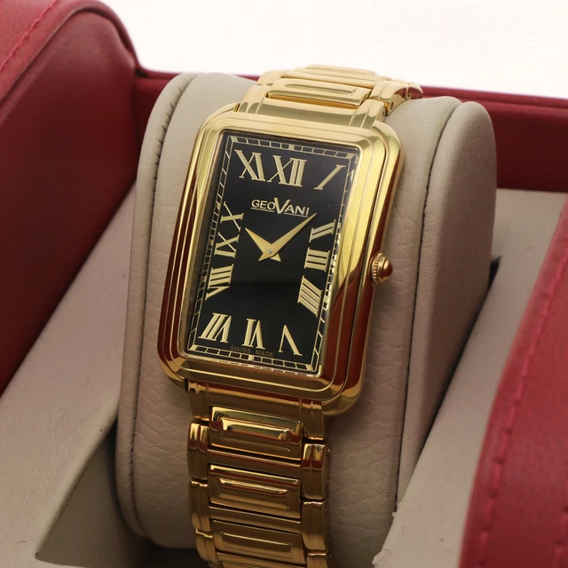 Montre Geovani Incrustée De 186 Diamants (1.06 Carat) - Mouvement Suisse Quartz - Boîtier Acier 42mm - Neuf