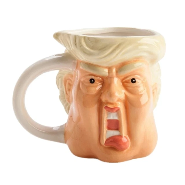 3D Donald Face Coffee Mug Cup Ceramic Dishwasher Safe for  Milk Juice Water