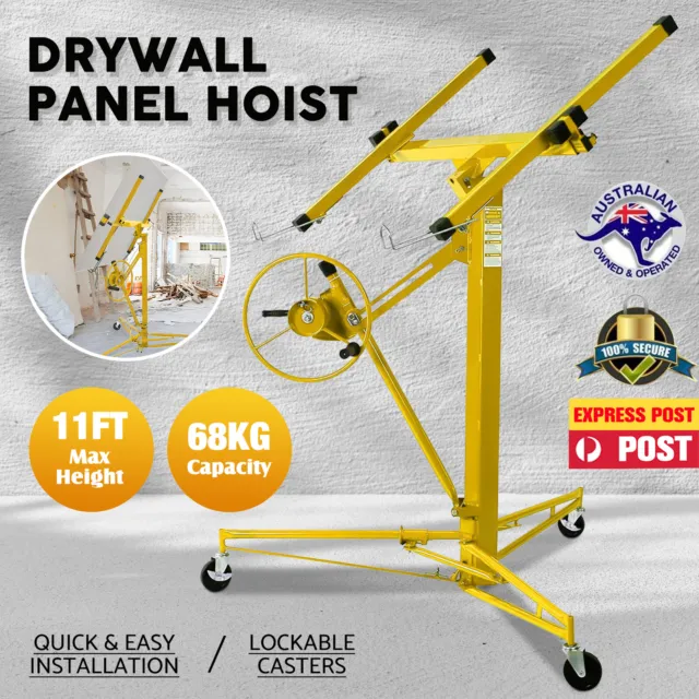 11FT 68kg Drywall Panel Lifter Gyprock Plasterboard Sheet Hoist