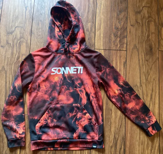 12-13 Years Sonneti Red Fire Design Hoodie