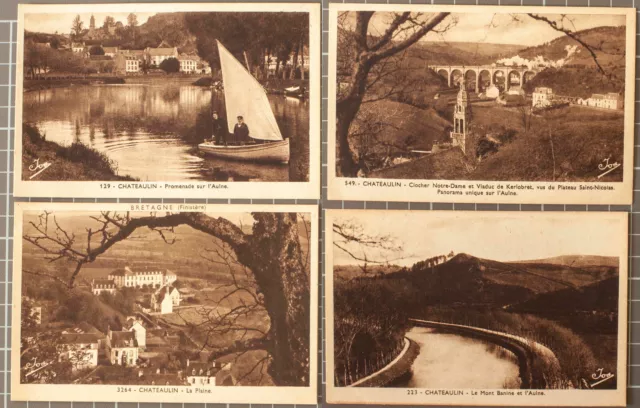 4 Cartes Postales Anciennes de Châteaulin, Finistère. Le Doaré, photo.