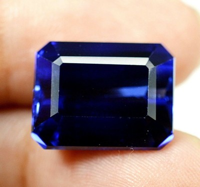 BLU Naturale Zaffiro Blu Asscher Forma 6.95 Carati Diamante Taglio Sfuso Certificato 