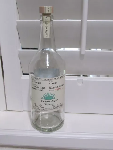 CASAMIGOS EMPTY 750 ML Casamigos Blanco Tequila Glass Bottle with Cork