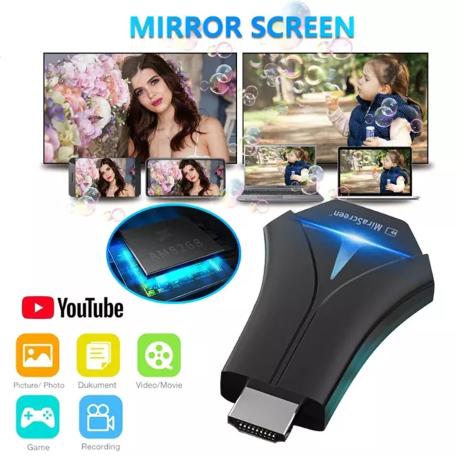 Wireless 1080P Miracast Airplay HDMI TV Stick WiFi DLNA Display Receiver Dongle