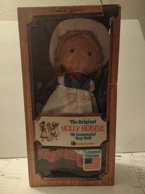 Vintage 1976 Original HOLLY HOBBIE BiCentennial 13” Plush Rag Doll Knickerbocker