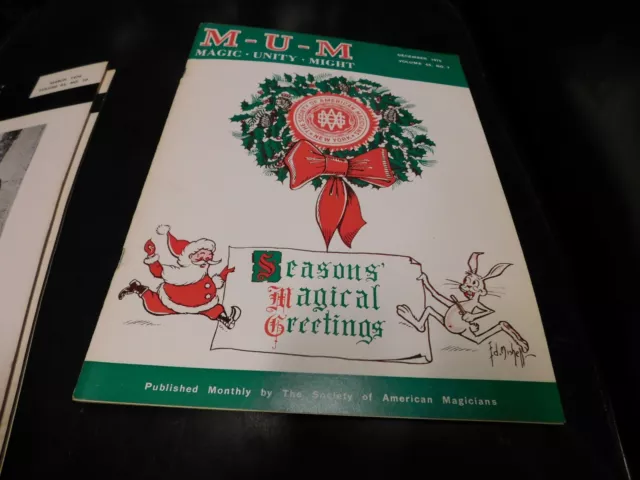 MUM Magazine Magic Unity Might Magician Christmas December 1975