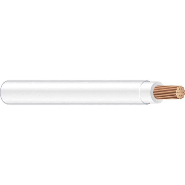 SOUTHWIRE 20489112 Building Wire,8AWG,THHN,Str,Wht,500ft