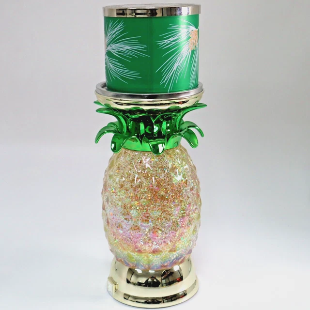 BATH & BODY Works Pineapple Water Globe Pedestal 3Wick Candle Holder