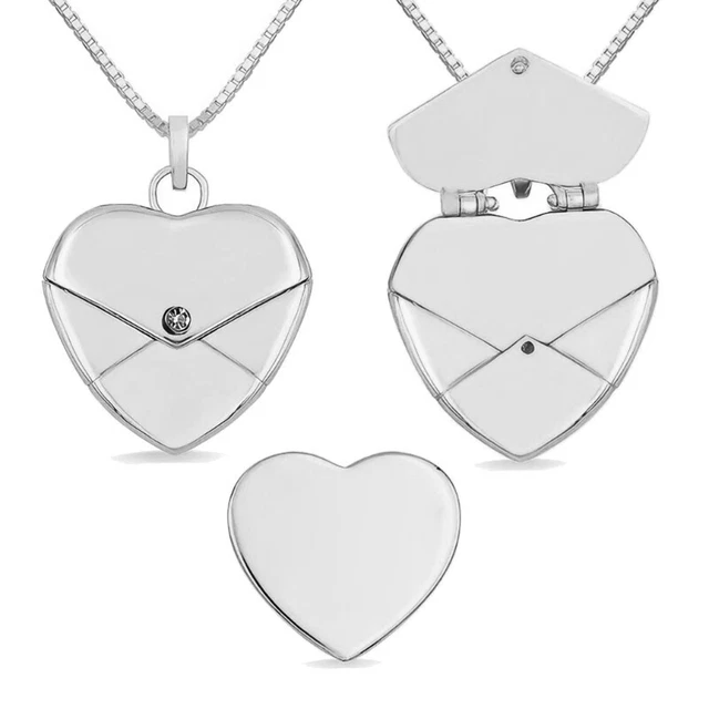 Stainless Steel Secret Message Heart Locket Choker Heart Jewelry for Girlfriends