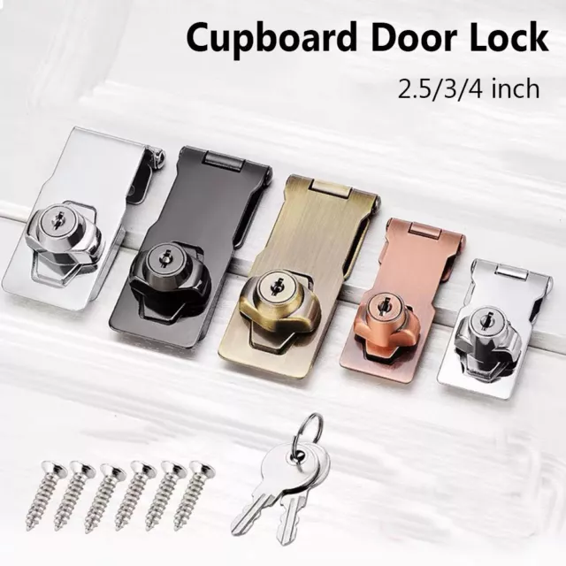 Burglarproof Zinc Alloy Cupboard Cabinet Keyed Hasp Lock Drawer Door Lock