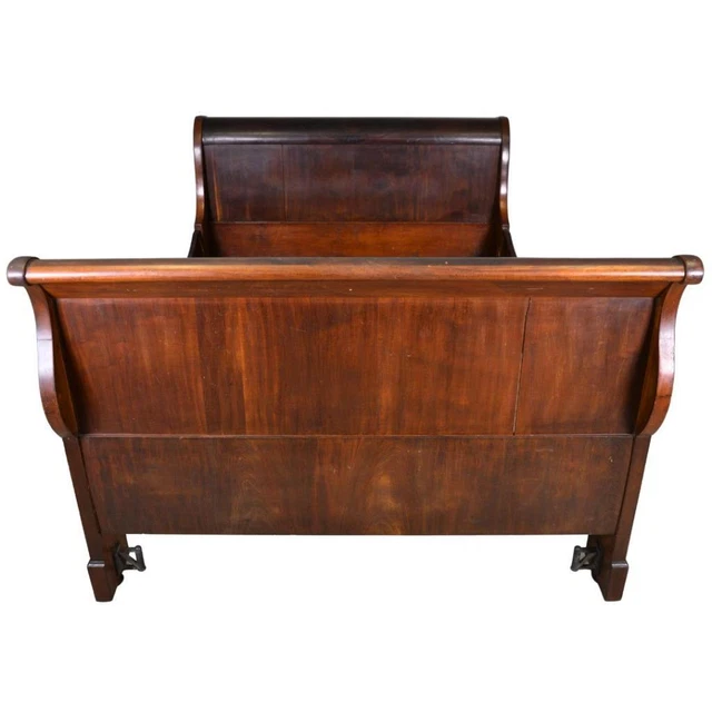 Antique Period Empire Full Size Sleigh Bed #21687