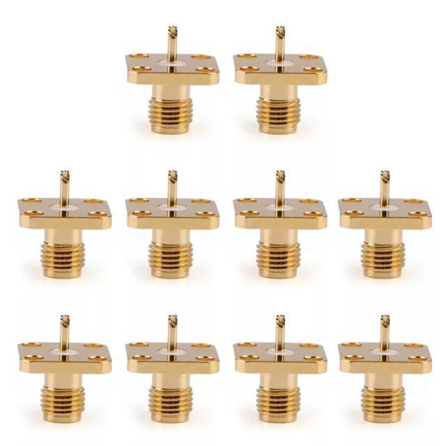 10x SMA femelle châssis 4 trous montage sur panneau borne colonne RF Coaxial E3