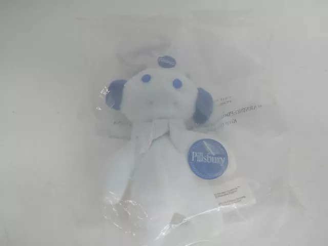 2001 Pillsbury Doughboy Mini Plush Beanie Beanbag Doll Magnet w Earmuffs