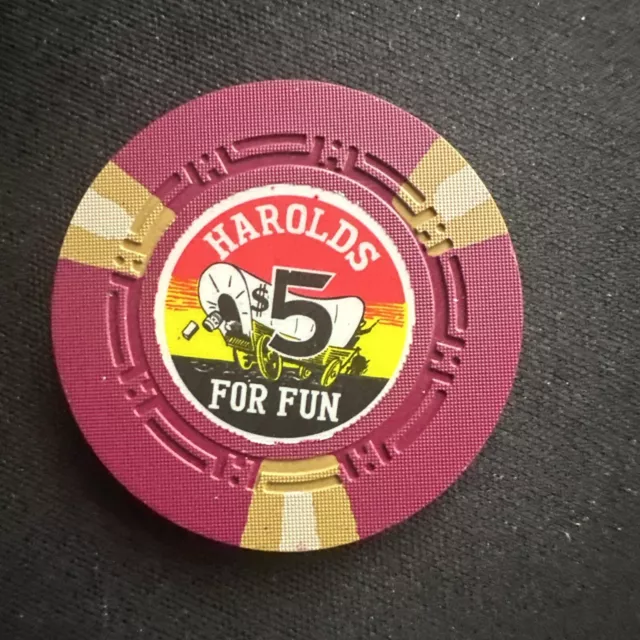 Harold's Club Casino Reno Nevada $5 Chip Pappy Smith #3 1965 n4095 uncirculated