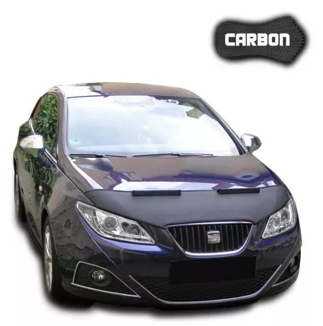 Black Bull Bonnet Bra for Seat Ibiza 6J CARBON Stoneguard Car Mask Cover Tuning