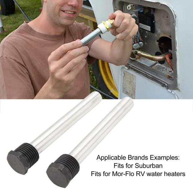 Water Heater Anode Rods Long Lasting 1/2in NPT Effective Magnesium Rod 2 Pcs