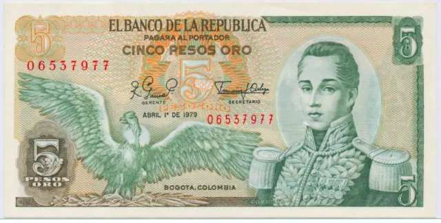Colombia 5 Pesos Oro 1979, P.406f_aUNC/UNC