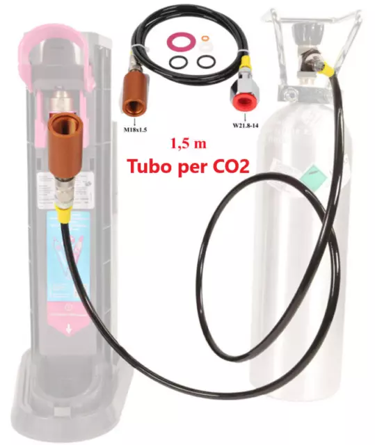 Tubo per CO2,Adattatore ad Alta Pressione CO2,1,5 m,per Spruzzatore Soda Stream-