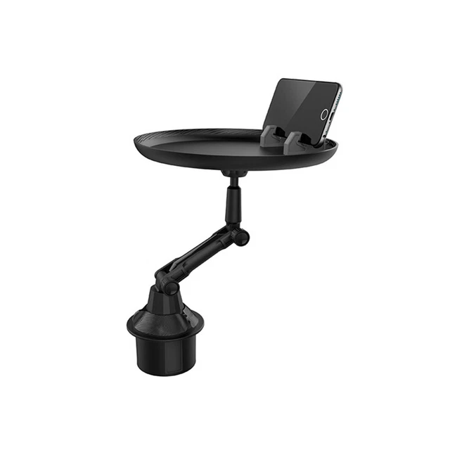 Cup Holder Tray Car 360° Swivel Adjustable Drink Food Tray Phone Stand Universal