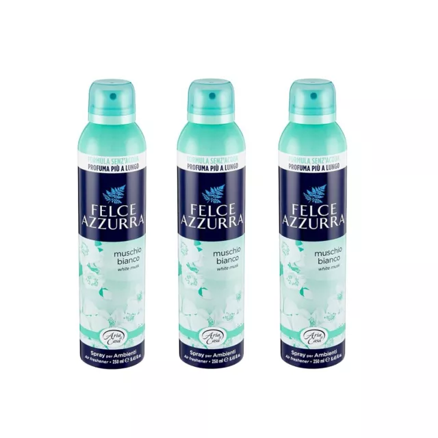 Felce Azzurra Spray 3x per Ambienti Muschio Bianco Stanza Spray Muschio Bianco 2