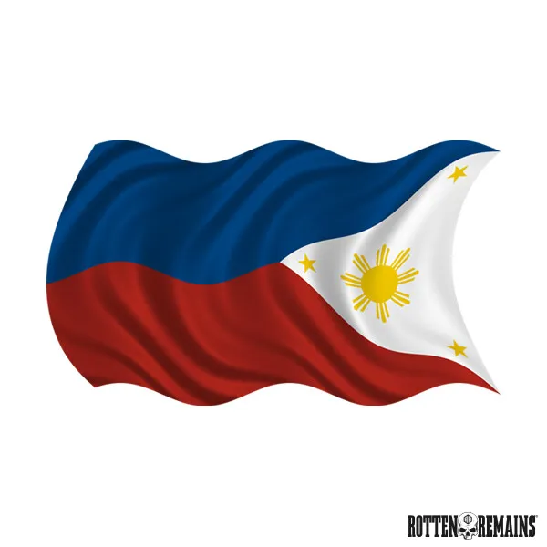 Philippines Waving Flag Decal Filipino Car Window Vinyl Sticker (LH) e4m
