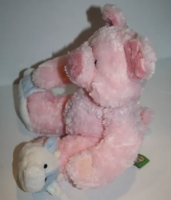 Mine Alone Pig Pink Baby Plush Piglet 11" Stuffed Cow Slippers Farm Animal Toy