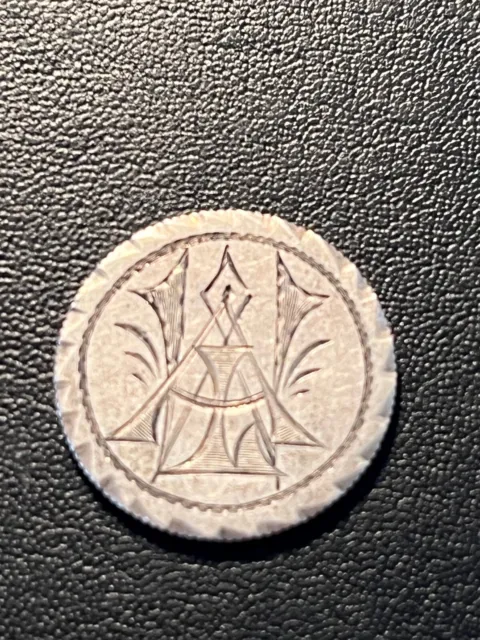 1883 Seated Dime Love Token in XF Engraved "A L"