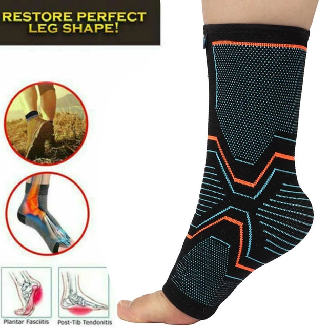 4 Fasce Elastiche Compressione Caviglia | Per Fascite Plantare, Artrite, Sperone Calcaneare | Nylon - 3