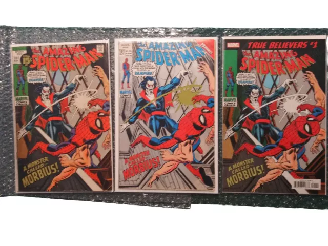 The Amazing Spiderman 101 1st Print Plus Reprint Plus True Believer 2