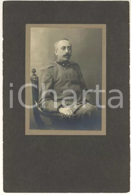 1910 ca MILANO Ritratto di un ufficiale seduto *Foto G. B. GANZINI 17x26 cm