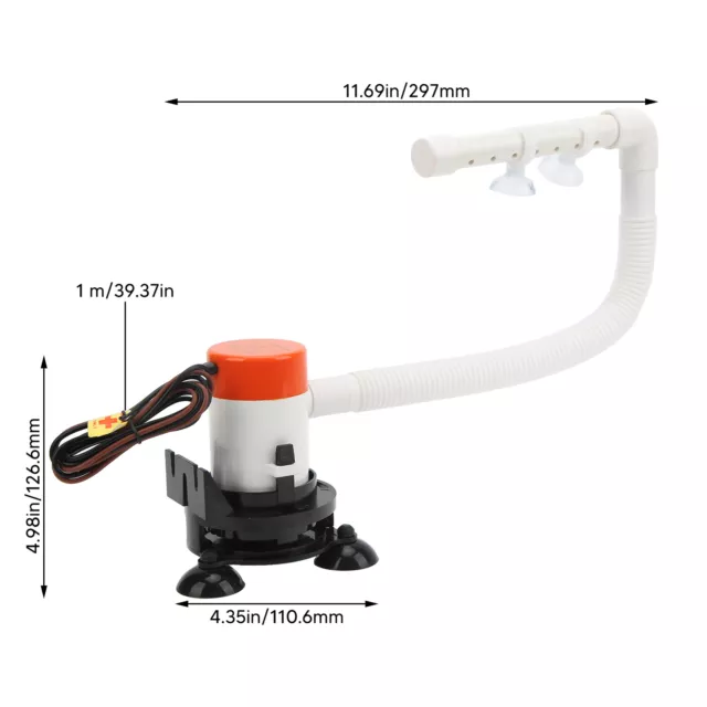 Car Bait Pump 12V 350GPH Maximum Flow Portable Boat Tank Fish Saver Aerator For
