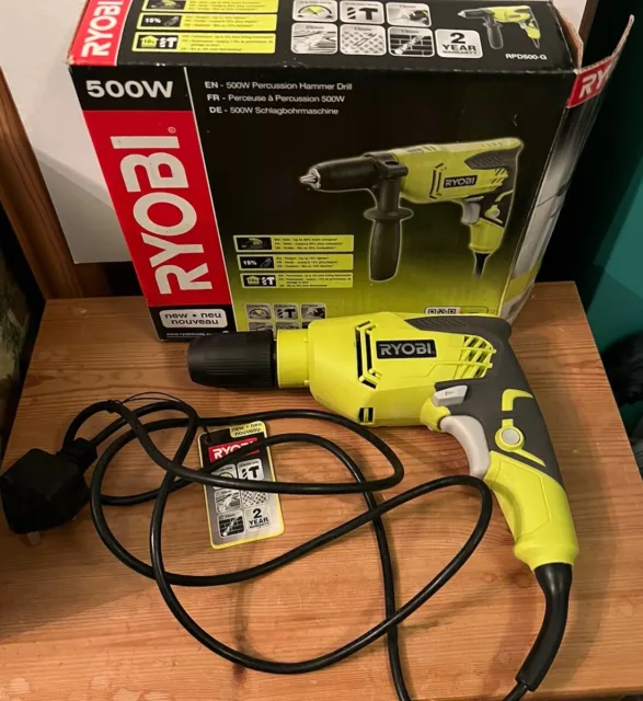 Ryobi 500w Percussion Hammer Drill - Unused (RPD500-G)