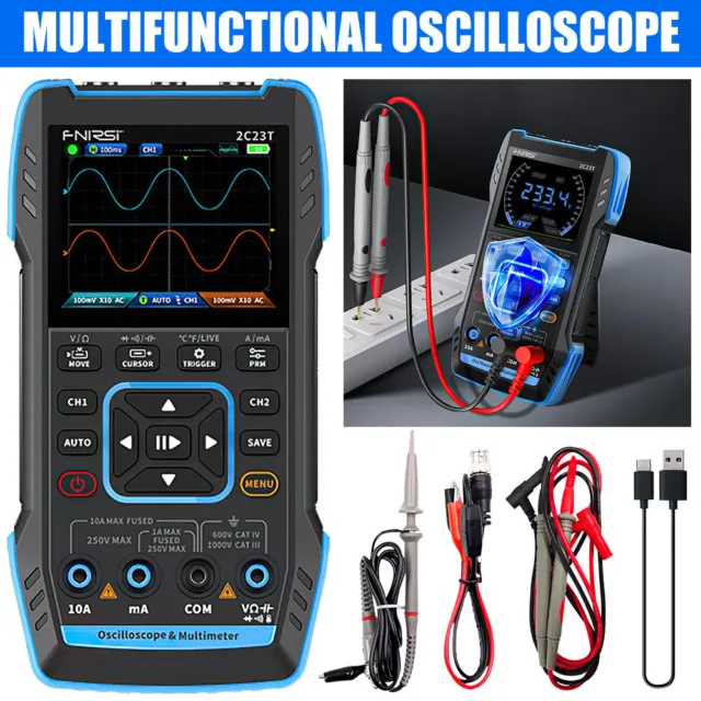 FNIRSI 2C23T Handheld Digital Oscilloscope Multimeter+Function Signal Generator