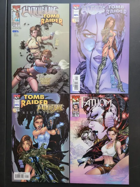 Witchblade Tomb Raider #1/2, 1, Revisited, Fathom #12 Michael Turner Lot x 4 NM