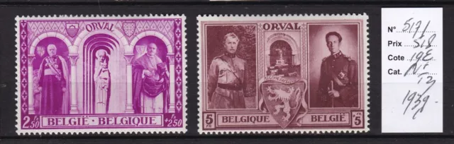 Belgique 1939 N° 517/518-N*Tb-Cote: 19 Euros-Voir Scan-B532