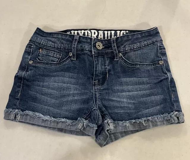 Hydraulic LoLa Curvy Women's Sz. 0 Jean Shorts Rhinestone Pockets Stretchy