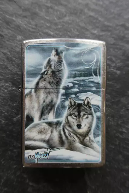 Genuine Zippo Lighter   "Mazzi Winter" 28002 (Wolves)