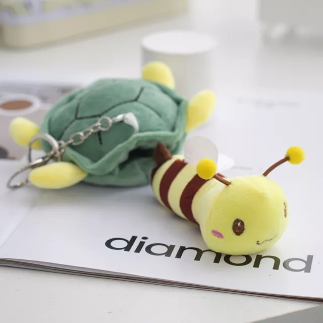 1Pc 12CM Cute Turtle Bee Doll Stuffed Doll Cartoon Soft Plush Toy Keychain