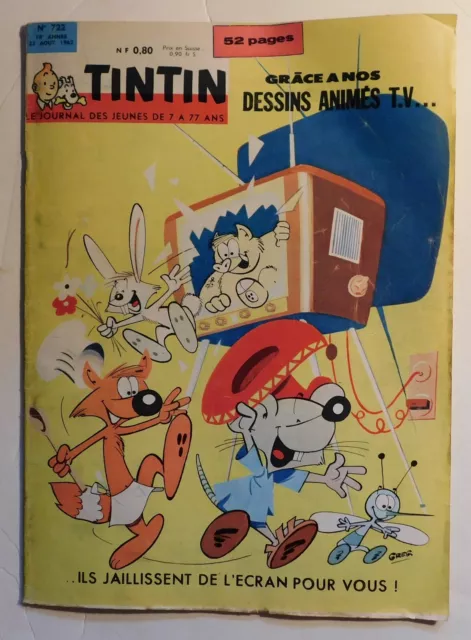 Journal Tintin n°722 du 23 août  1962 - Avec chèque Tintin -  (TT2)