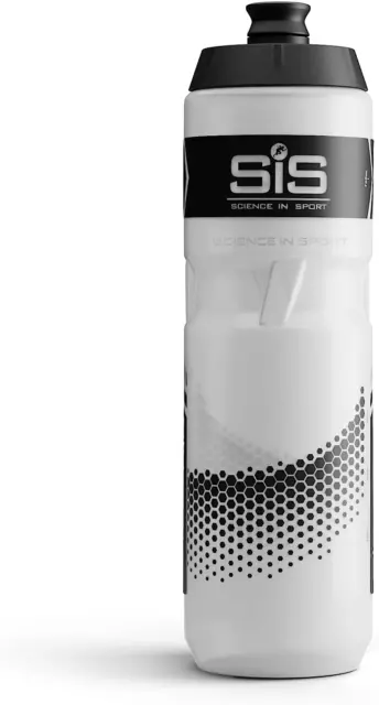 Science in Sport SIS Clear Sports Water Bottle - 800ml - Plastic, Black Logo, Tr