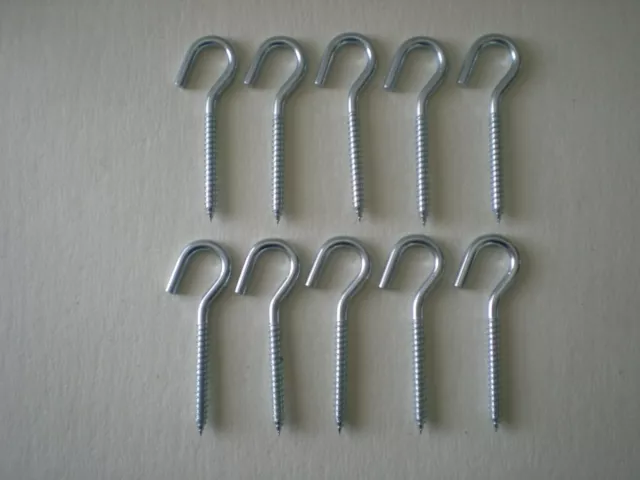 (15 Pk) Steel Zinc Plated 1/4" Dia X 3 1/2" L Heavy-Duty Lag Screw Hook Open End