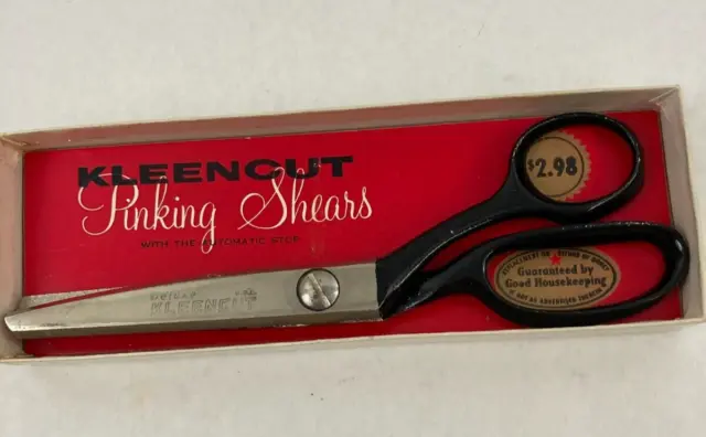 Vintage Deluxe Kleencut Pinking Shears Scissors No. 180 Original Box 7.5" Long