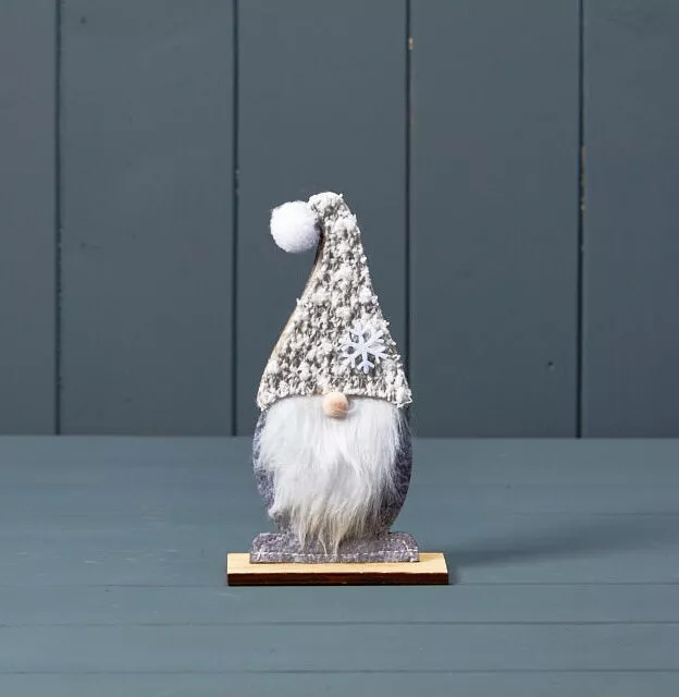 Weihnachten grau Filzgonk Dekoration nordischer Weihnachtsmann Zwerg weiches Weihnachtsdekor H 15 cm