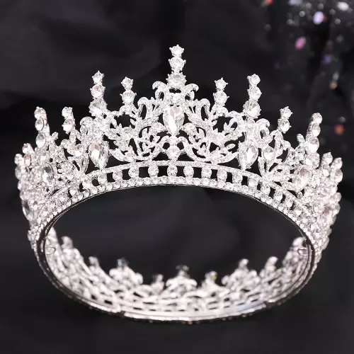 Baroque Bride Crown Rhinestone Bride Headwear Dress Tiaras Crowns Hair Jewelry 3