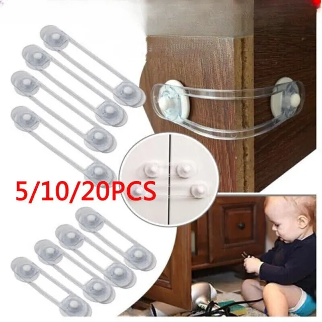 1/20x Child Baby Cupboard Cabinet Safety Lock Pet Proofing Door Drawer Fridge Ki